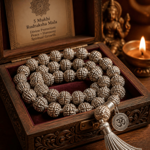 5 Mukhi Silver Rudraksha Mala